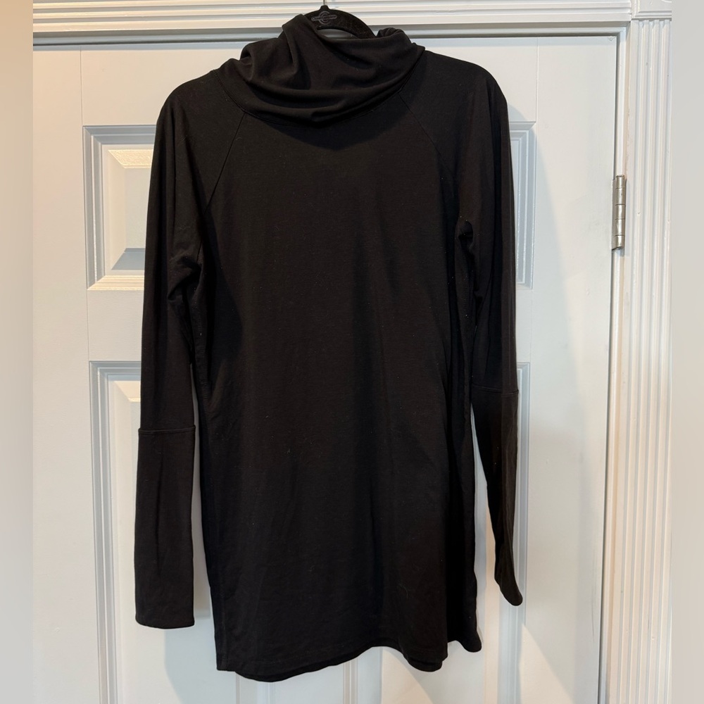 Athleta Black Long Sleeve Cowl Neck Tunic Sweatshirt